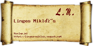 Linges Miklós névjegykártya